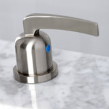Centurion Two-Handle 3-Hole Deck Mount Widespread Bathroom Faucet with Brass Pop-Up