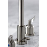 Centurion Two-Handle 3-Hole Deck Mount Widespread Bathroom Faucet with Brass Pop-Up