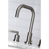 Centurion Two-Handle 3-Hole Deck Mount Widespread Bathroom Faucet with Brass Pop-Up
