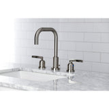 Centurion Two-Handle 3-Hole Deck Mount Widespread Bathroom Faucet with Brass Pop-Up