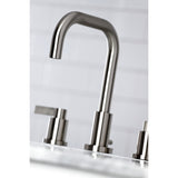 NuvoFusion Two-Handle 3-Hole Deck Mount Widespread Bathroom Faucet with Brass Pop-Up