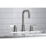 NuvoFusion Two-Handle 3-Hole Deck Mount Widespread Bathroom Faucet with Brass Pop-Up