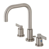NuvoFusion Two-Handle 3-Hole Deck Mount Widespread Bathroom Faucet with Brass Pop-Up