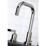 Centurion Two-Handle 3-Hole Deck Mount Widespread Bathroom Faucet with Brass Pop-Up
