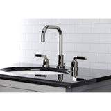 Centurion Two-Handle 3-Hole Deck Mount Widespread Bathroom Faucet with Brass Pop-Up