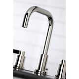 NuvoFusion Two-Handle 3-Hole Deck Mount Widespread Bathroom Faucet with Brass Pop-Up