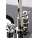 Millennium Two-Handle 3-Hole Deck Mount Widespread Bathroom Faucet with Brass Pop-Up