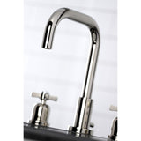 Millennium Two-Handle 3-Hole Deck Mount Widespread Bathroom Faucet with Brass Pop-Up