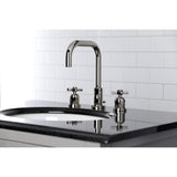 Millennium Two-Handle 3-Hole Deck Mount Widespread Bathroom Faucet with Brass Pop-Up