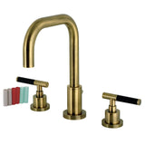 Kaiser Two-Handle 3-Hole Deck Mount Widespread Bathroom Faucet with Brass Pop-Up