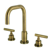 Manhattan Two-Handle 3-Hole Deck Mount Widespread Bathroom Faucet with Brass Pop-Up