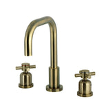 Concord Two-Handle 3-Hole Deck Mount Widespread Bathroom Faucet with Brass Pop-Up