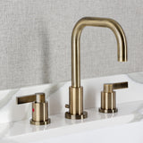 NuvoFusion Two-Handle 3-Hole Deck Mount Widespread Bathroom Faucet with Brass Pop-Up