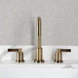 NuvoFusion Two-Handle 3-Hole Deck Mount Widespread Bathroom Faucet with Brass Pop-Up