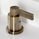 NuvoFusion Two-Handle 3-Hole Deck Mount Widespread Bathroom Faucet with Brass Pop-Up