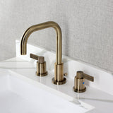 NuvoFusion Two-Handle 3-Hole Deck Mount Widespread Bathroom Faucet with Brass Pop-Up
