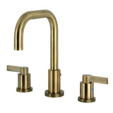 NuvoFusion Two-Handle 3-Hole Deck Mount Widespread Bathroom Faucet with Brass Pop-Up