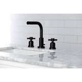 Concord Two-Handle 3-Hole Deck Mount Widespread Bathroom Faucet with Brass Pop-Up