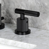 Convergent Two-Handle 3-Hole Deck Mount Widespread Bathroom Faucet with Knurled Handle and Brass Pop-Up