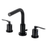 Serena Two-Handle 3-Hole Deck Mount Widespread Bathroom Faucet with Brass Pop-Up Drain
