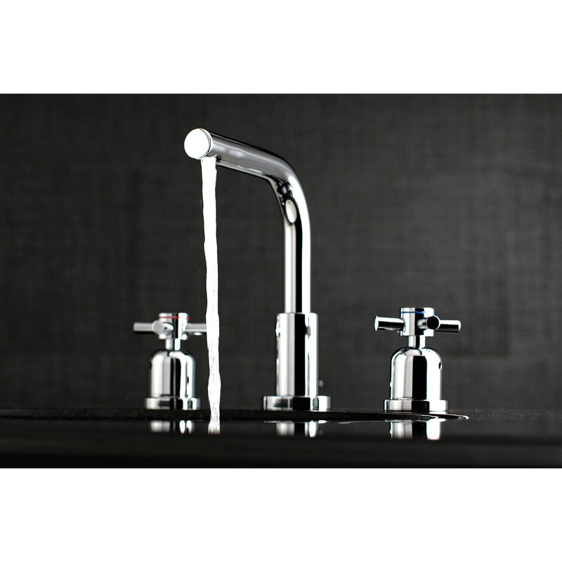 Concord Two-Handle 3-Hole Deck Mount Widespread Bathroom Faucet with Brass Pop-Up