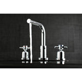 Concord Two-Handle 3-Hole Deck Mount Widespread Bathroom Faucet with Brass Pop-Up