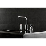 Concord Two-Handle 3-Hole Deck Mount Widespread Bathroom Faucet with Brass Pop-Up