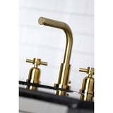 Concord Two-Handle 3-Hole Deck Mount Widespread Bathroom Faucet with Brass Pop-Up