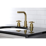 Concord Two-Handle 3-Hole Deck Mount Widespread Bathroom Faucet with Brass Pop-Up
