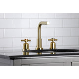 Concord Two-Handle 3-Hole Deck Mount Widespread Bathroom Faucet with Brass Pop-Up