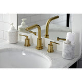 Serena Two-Handle 3-Hole Deck Mount Widespread Bathroom Faucet with Brass Pop-Up