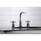 Concord Two-Handle 3-Hole Deck Mount Widespread Bathroom Faucet with Brass Pop-Up