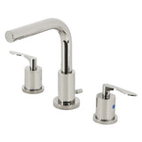 Serena Two-Handle 3-Hole Deck Mount Widespread Bathroom Faucet with Brass Pop-Up Drain