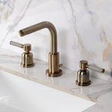 Kaiser Two-Handle 3-Hole Deck Mount Widespread Bathroom Faucet with Brass Pop-Up