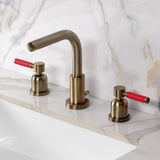 Kaiser Two-Handle 3-Hole Deck Mount Widespread Bathroom Faucet with Brass Pop-Up