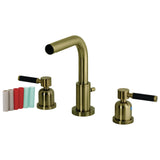 Kaiser Two-Handle 3-Hole Deck Mount Widespread Bathroom Faucet with Brass Pop-Up