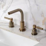Concord Two-Handle 3-Hole Deck Mount Widespread Bathroom Faucet with Brass Pop-Up