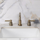 Concord Two-Handle 3-Hole Deck Mount Widespread Bathroom Faucet with Brass Pop-Up
