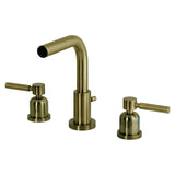 Concord Two-Handle 3-Hole Deck Mount Widespread Bathroom Faucet with Brass Pop-Up