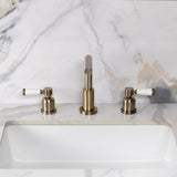 Paris Two-Handle 3-Hole Deck Mount Widespread Bathroom Faucet with Brass Pop-Up