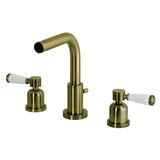 Paris Two-Handle 3-Hole Deck Mount Widespread Bathroom Faucet with Brass Pop-Up