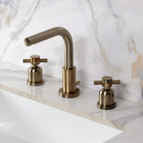 Concord Two-Handle 3-Hole Deck Mount Widespread Bathroom Faucet with Brass Pop-Up