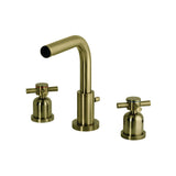 Concord Two-Handle 3-Hole Deck Mount Widespread Bathroom Faucet with Brass Pop-Up