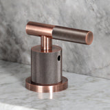 Convergent Two-Handle 3-Hole Deck Mount Widespread Bathroom Faucet with Knurled Handle and Brass Pop-Up