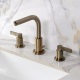 NuvoFusion Two-Handle 3-Hole Deck Mount Widespread Bathroom Faucet with Brass Pop-Up