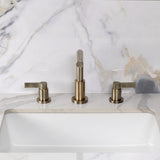 NuvoFusion Two-Handle 3-Hole Deck Mount Widespread Bathroom Faucet with Brass Pop-Up
