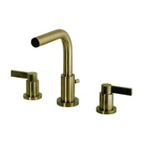 NuvoFusion Two-Handle 3-Hole Deck Mount Widespread Bathroom Faucet with Brass Pop-Up
