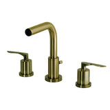 Serena Two-Handle 3-Hole Deck Mount Widespread Bathroom Faucet with Brass Pop-Up
