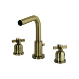 Millennium Two-Handle 3-Hole Deck Mount Widespread Bathroom Faucet with Brass Pop-Up
