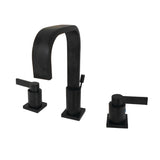 NuvoFusion Two-Handle 3-Hole Deck Mount Widespread Bathroom Faucet with Pop-Up Drain